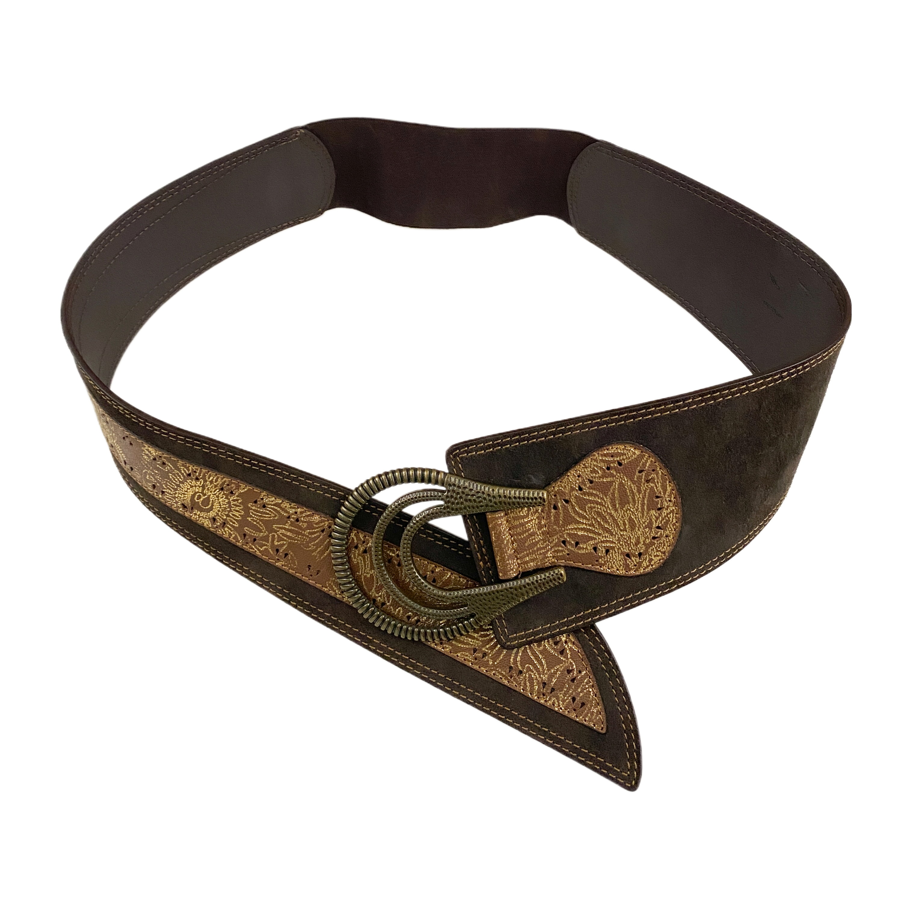 Wide Chocolate Leather Belt (L)
