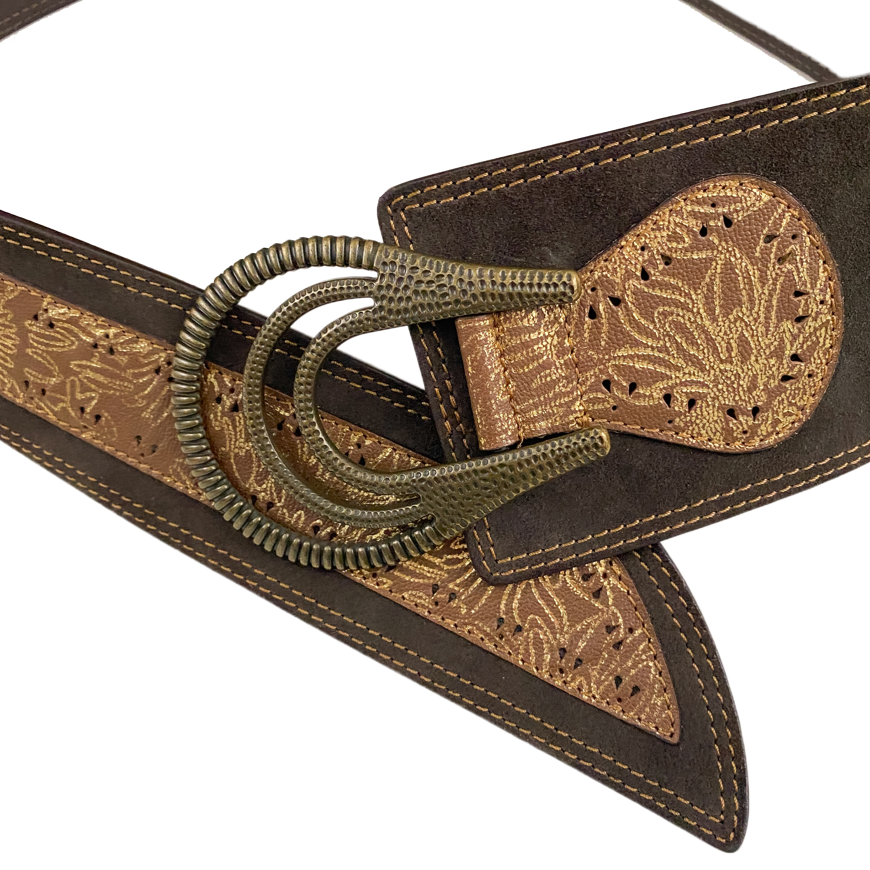 Wide Chocolate Leather Belt (L)