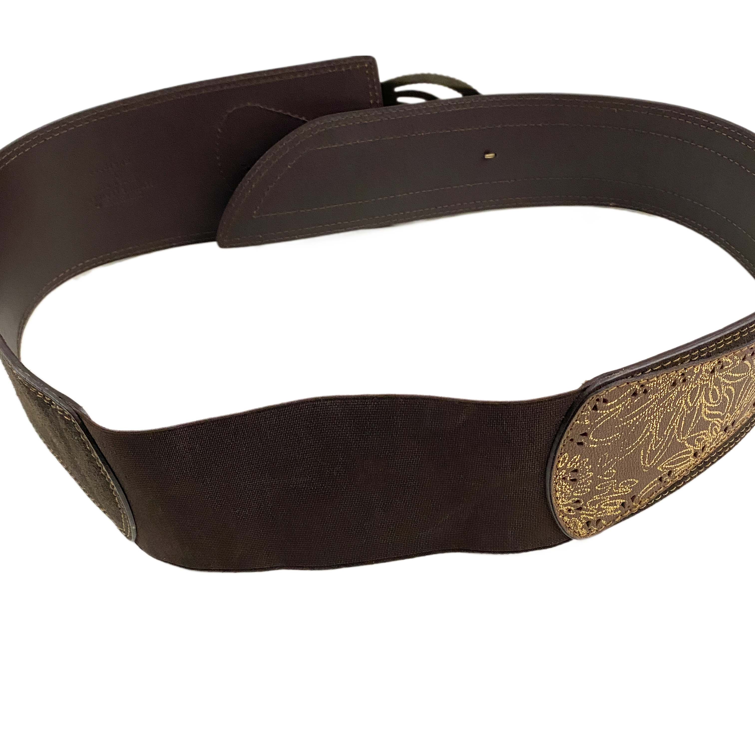 Wide Chocolate Leather Belt (L)