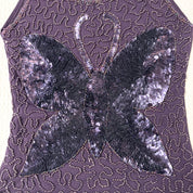 Beaded Butterfly Micro Mesh Tank Top (S)