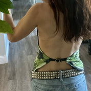 Custo Barcelona Girls Drinking Green + Black Halter Top (S/M)