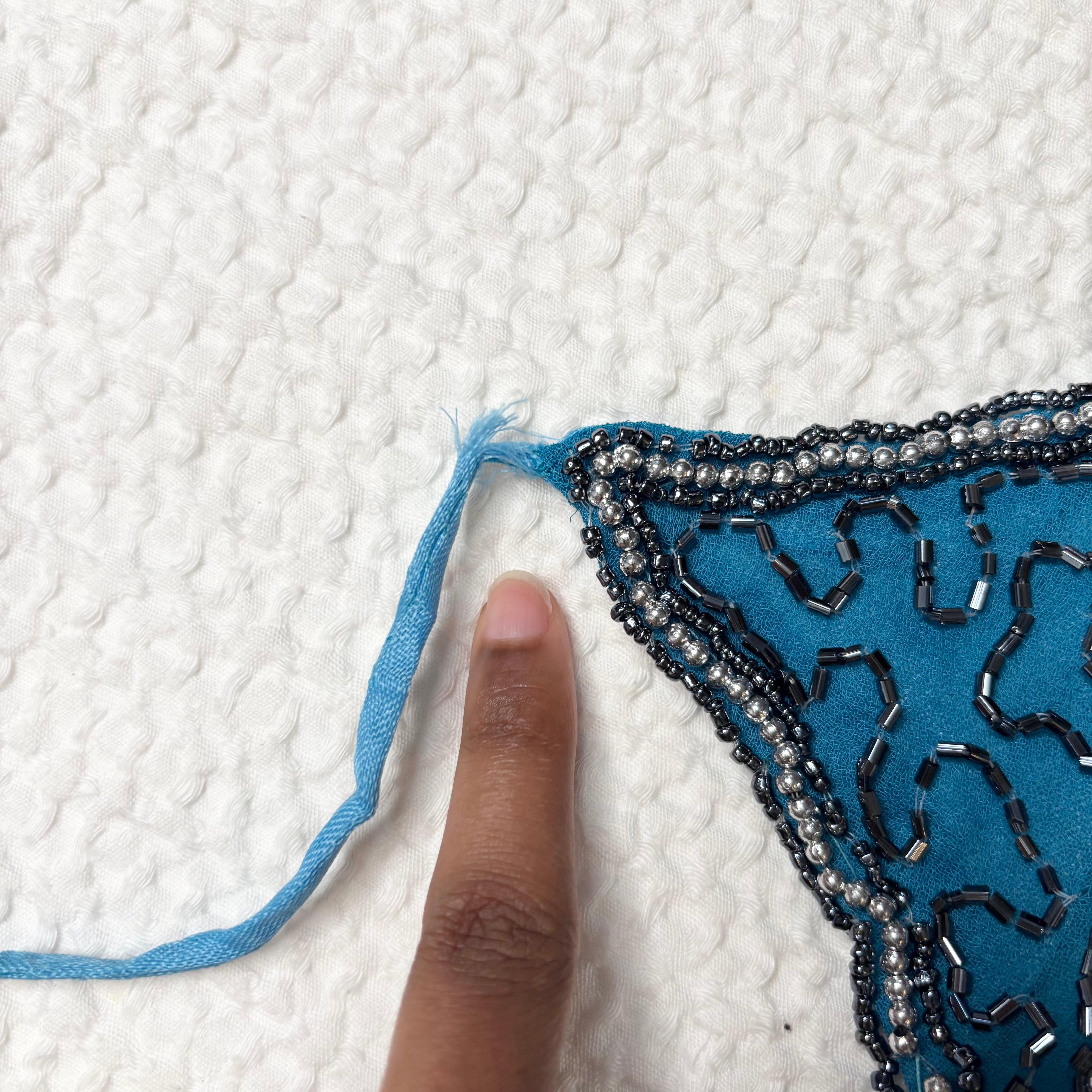 Beaded Backless Butterfly Halter Top (S-M)