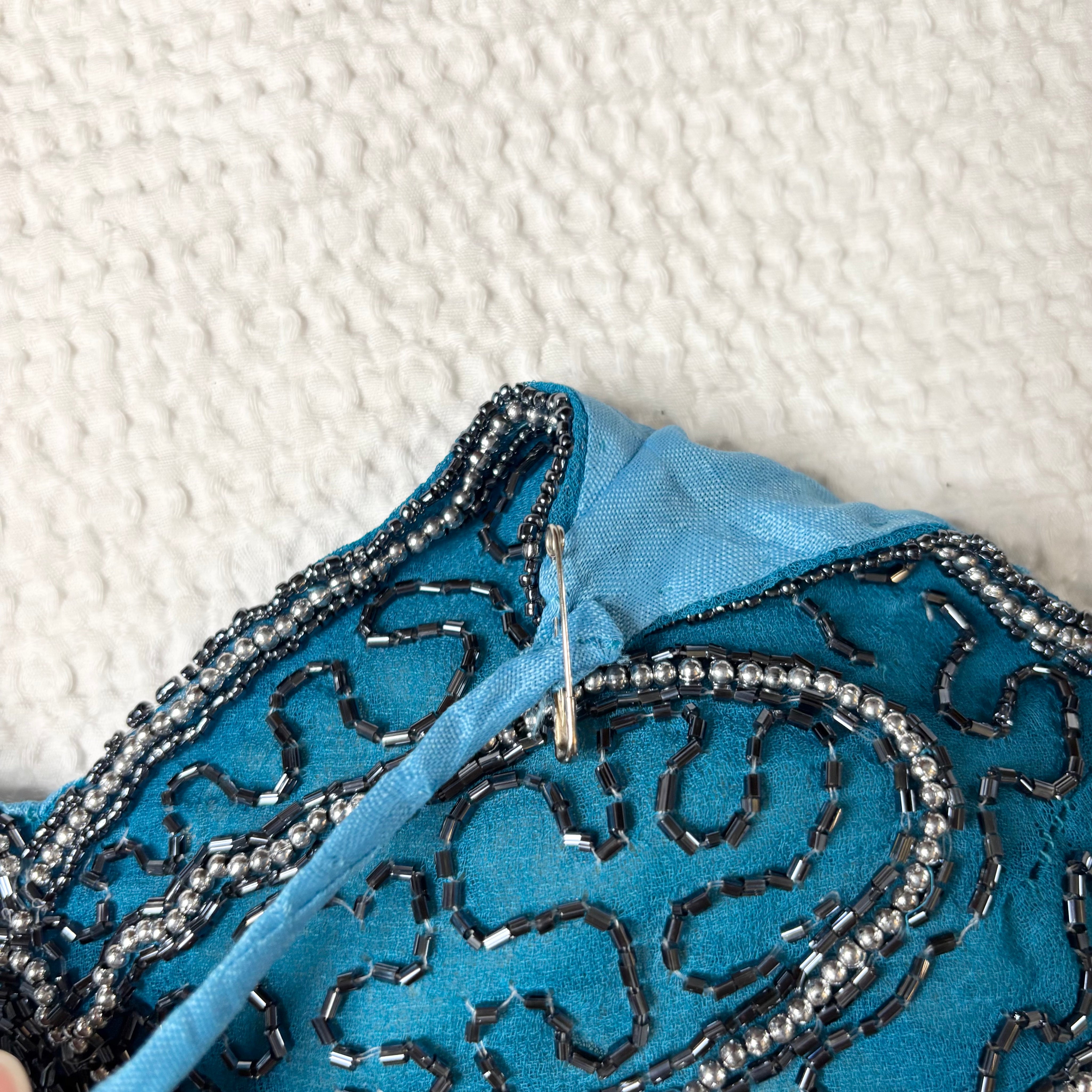 Beaded Backless Butterfly Halter Top (S-M)