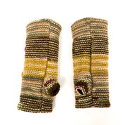 Embroidered Wool Fingerless Mitts