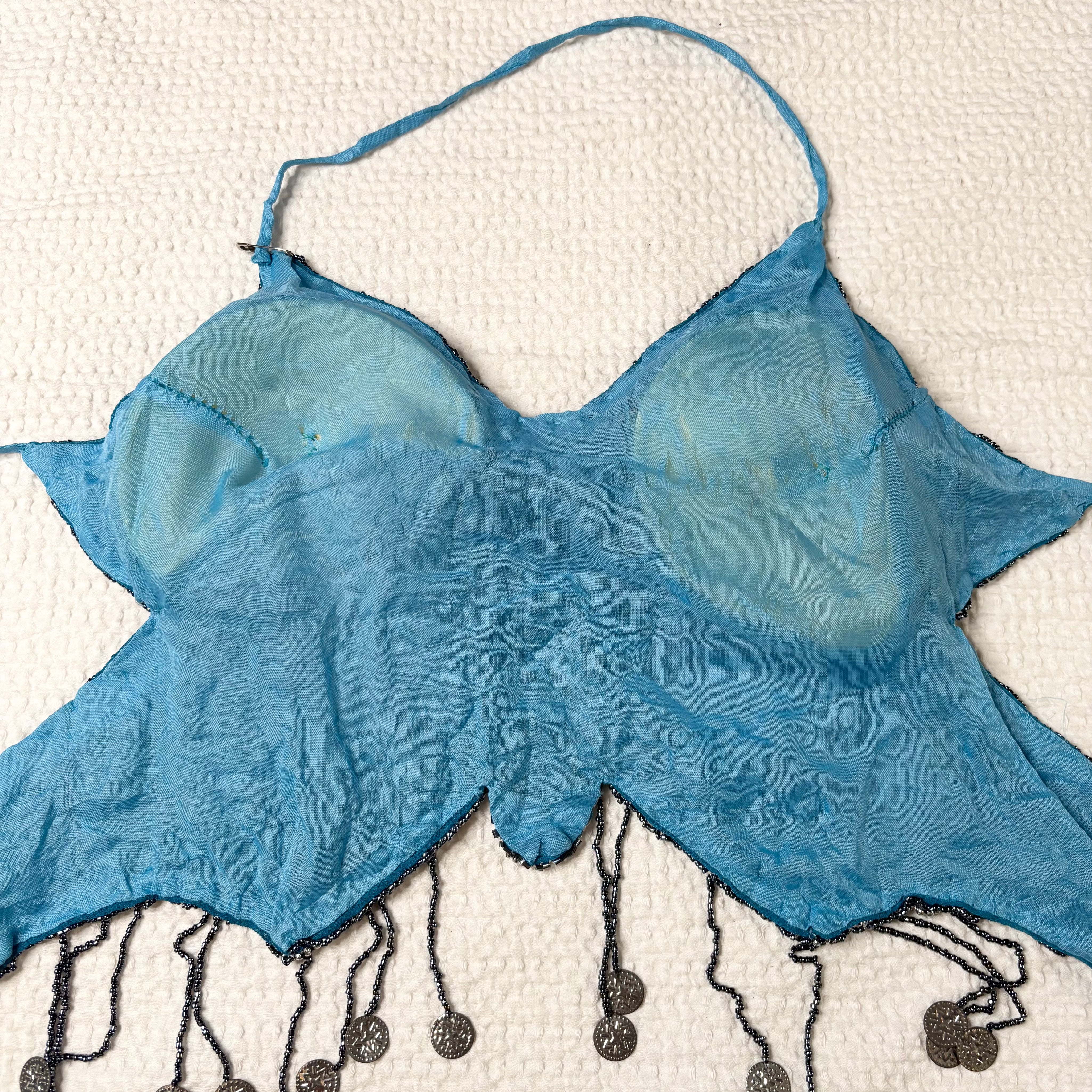 Beaded Backless Butterfly Halter Top (S-M)