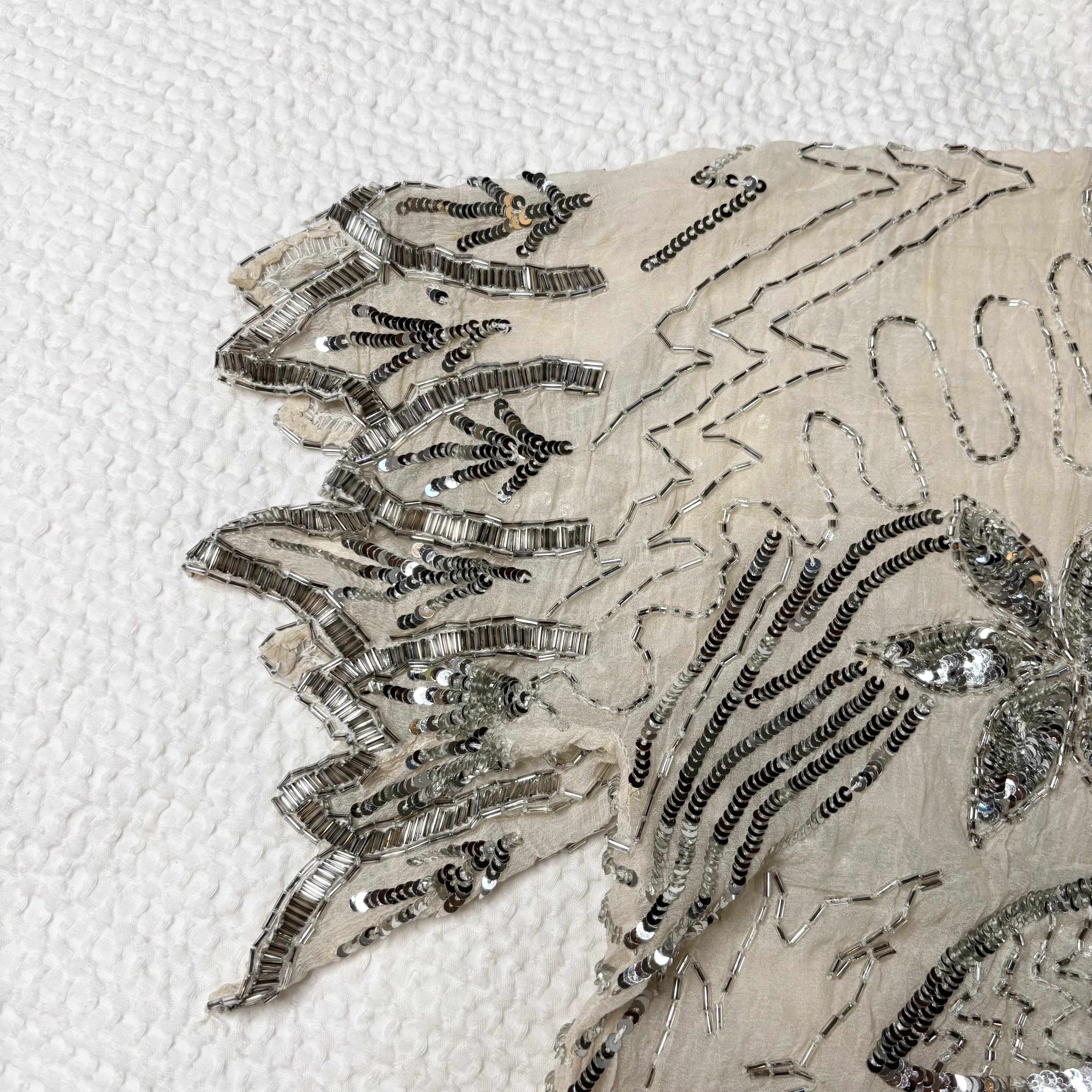 80s Silk Beaded Sequin Blouse (S-M)