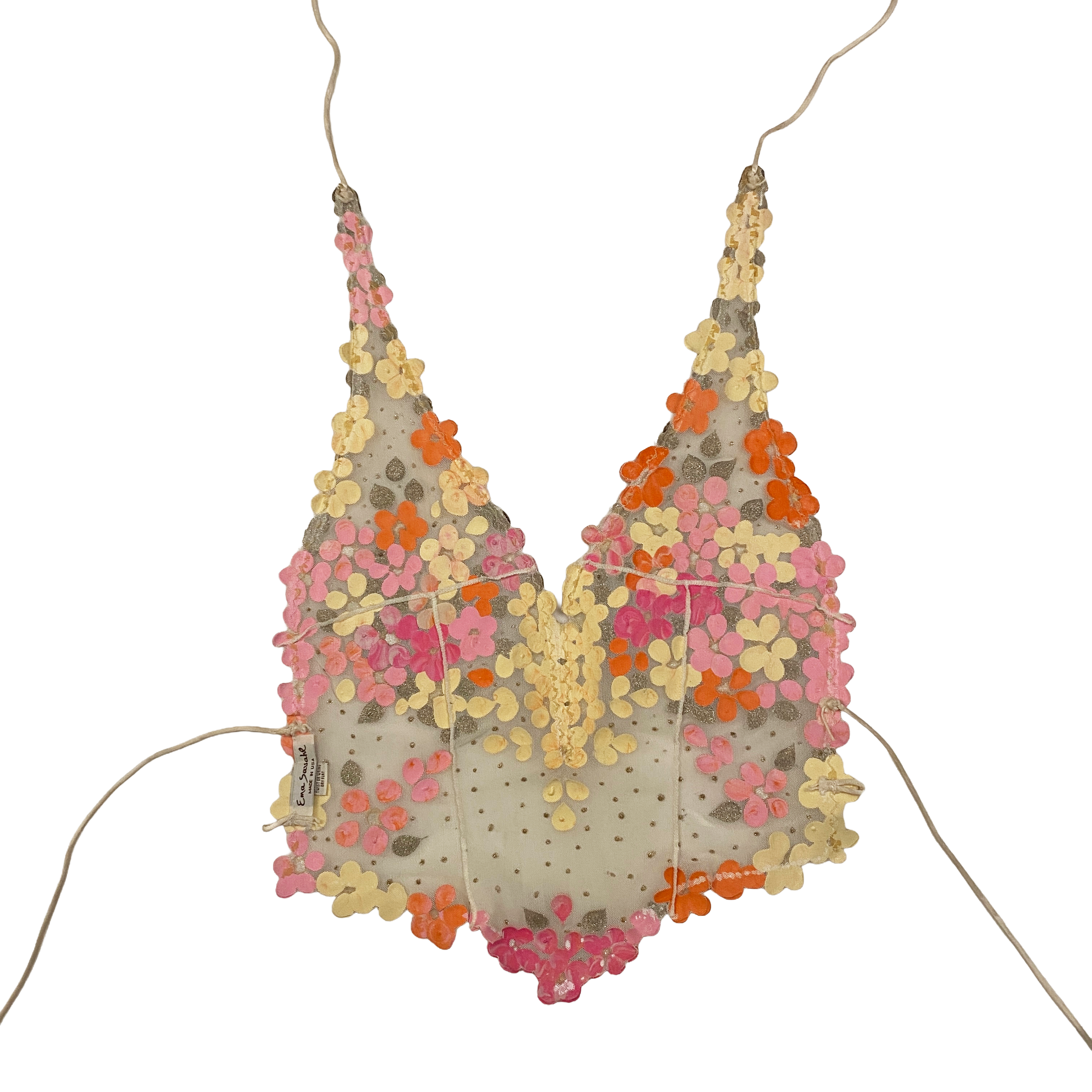 Ema Savahl Vintage Hand-Painted 3D Embellished Flower Top (S/M)