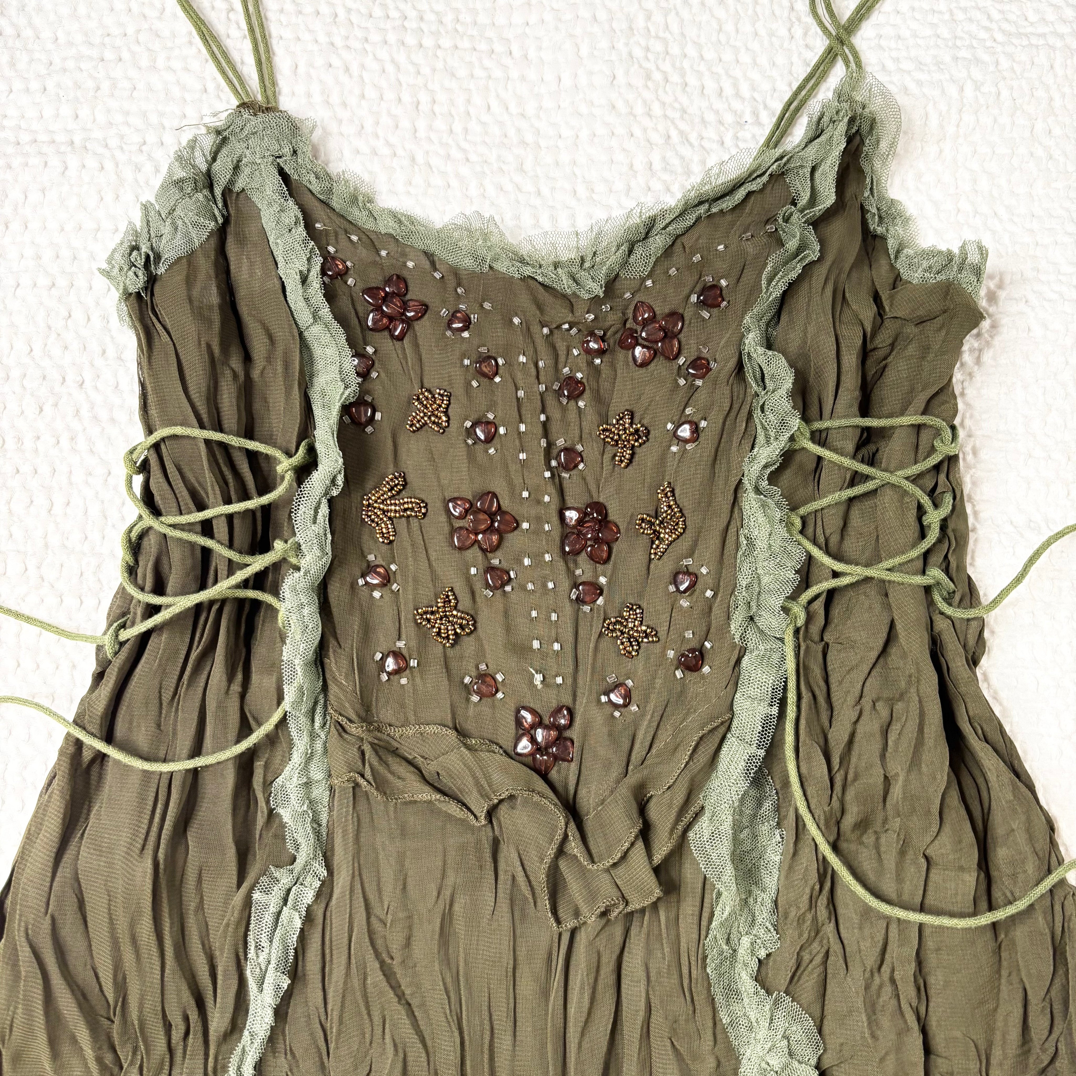 Beaded Fairy Lace-up Tank (S)