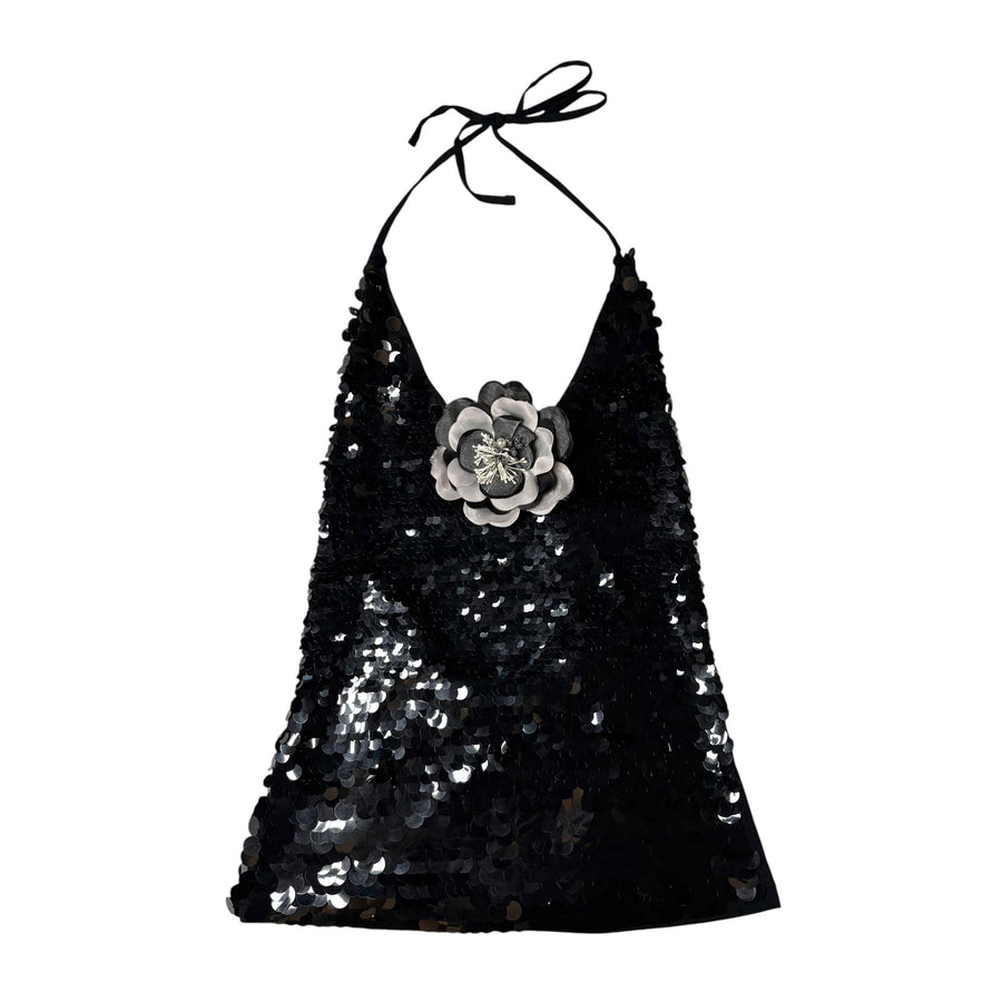 Sequin Embellished Halter Top (S)