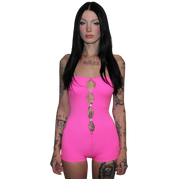 pink sapphire ♡ cutout playsuit 𓂃 ࣪˖ ִֶཐི༏ཋྀ󠀮