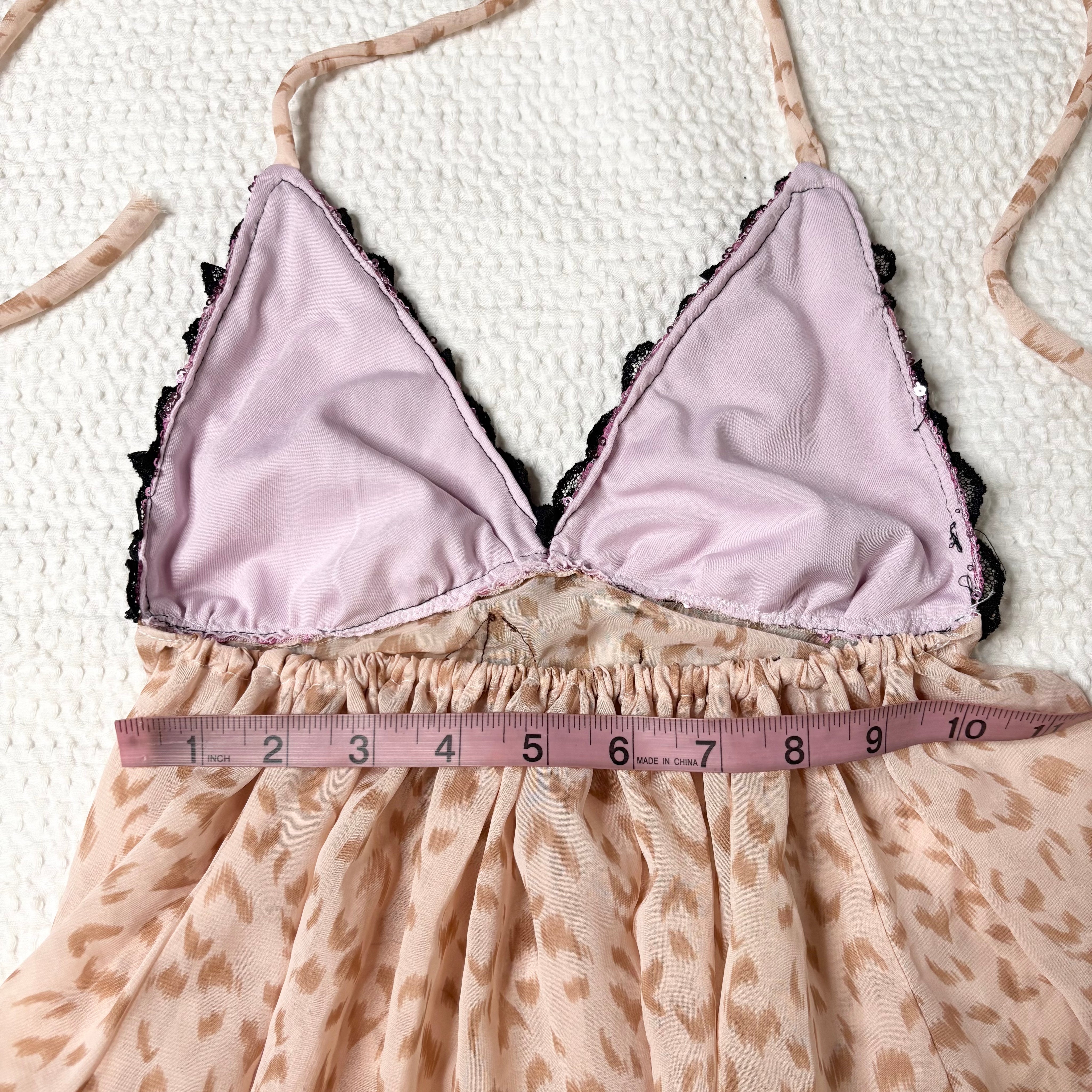 Fairy Sequin Applique Babydoll Halter Top (S)