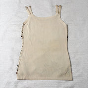 Sequin Embellished Rib Knit Tank Top (S)