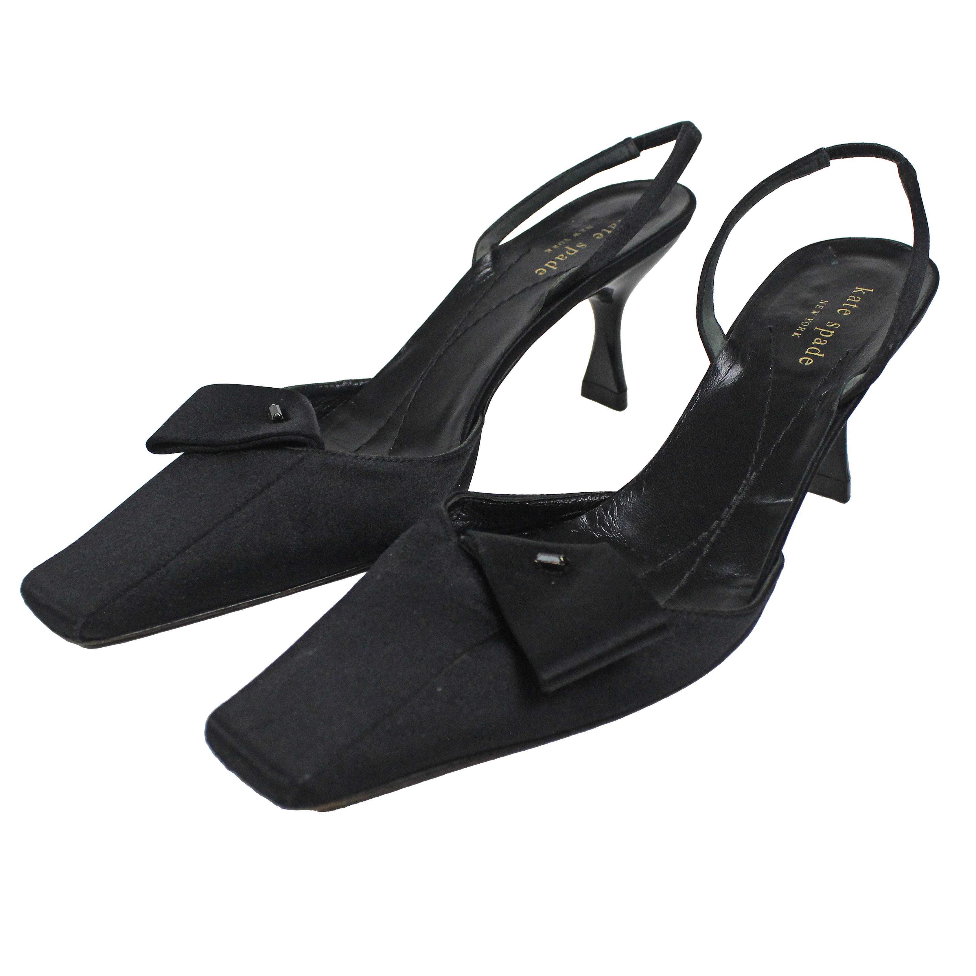 90s Black Kitten Heels (8 US)