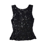 Knit Sequin Tie-Back Tank (S)