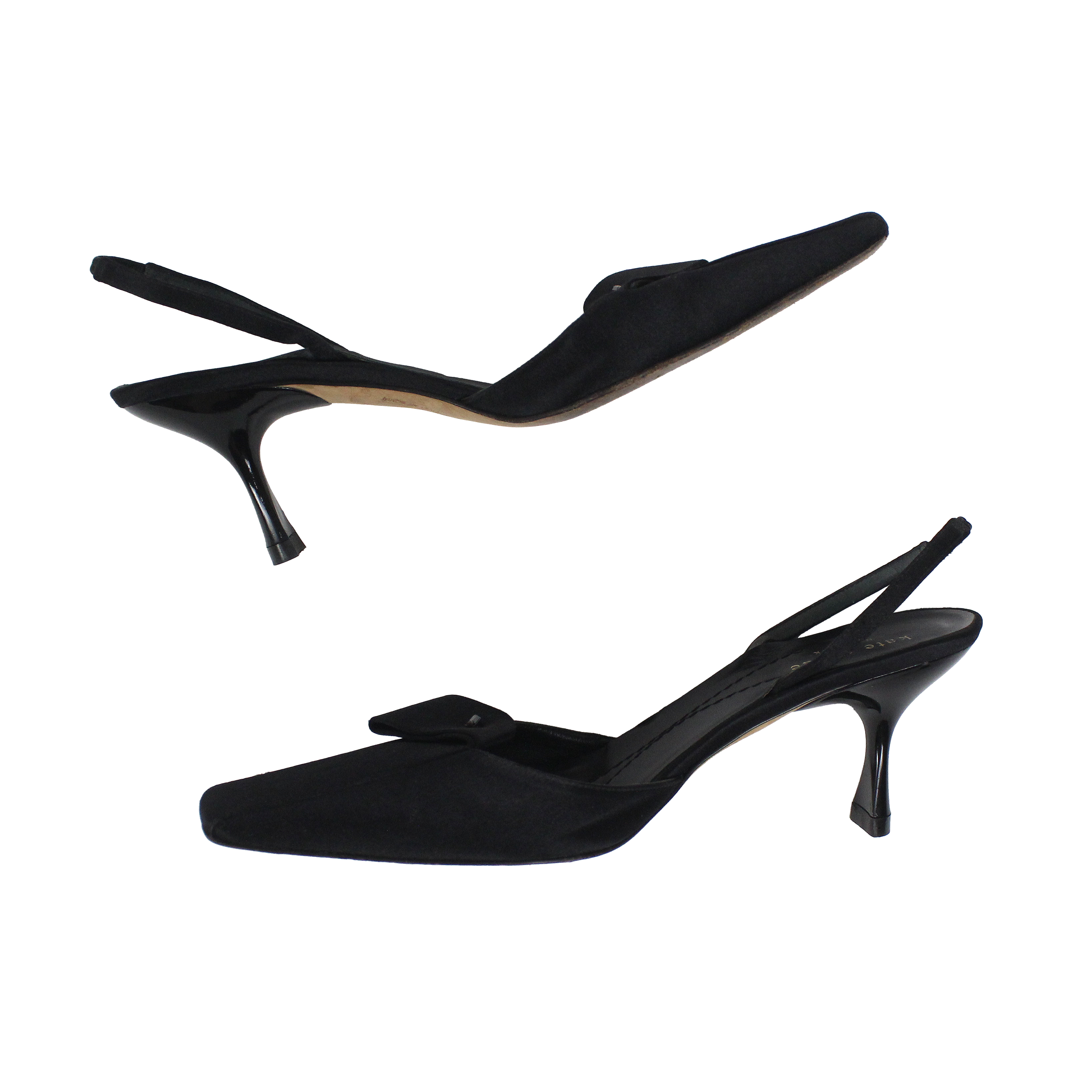 90s Black Kitten Heels (8 US)