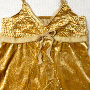 Beaded Velvet Babydoll Tank Top (S)