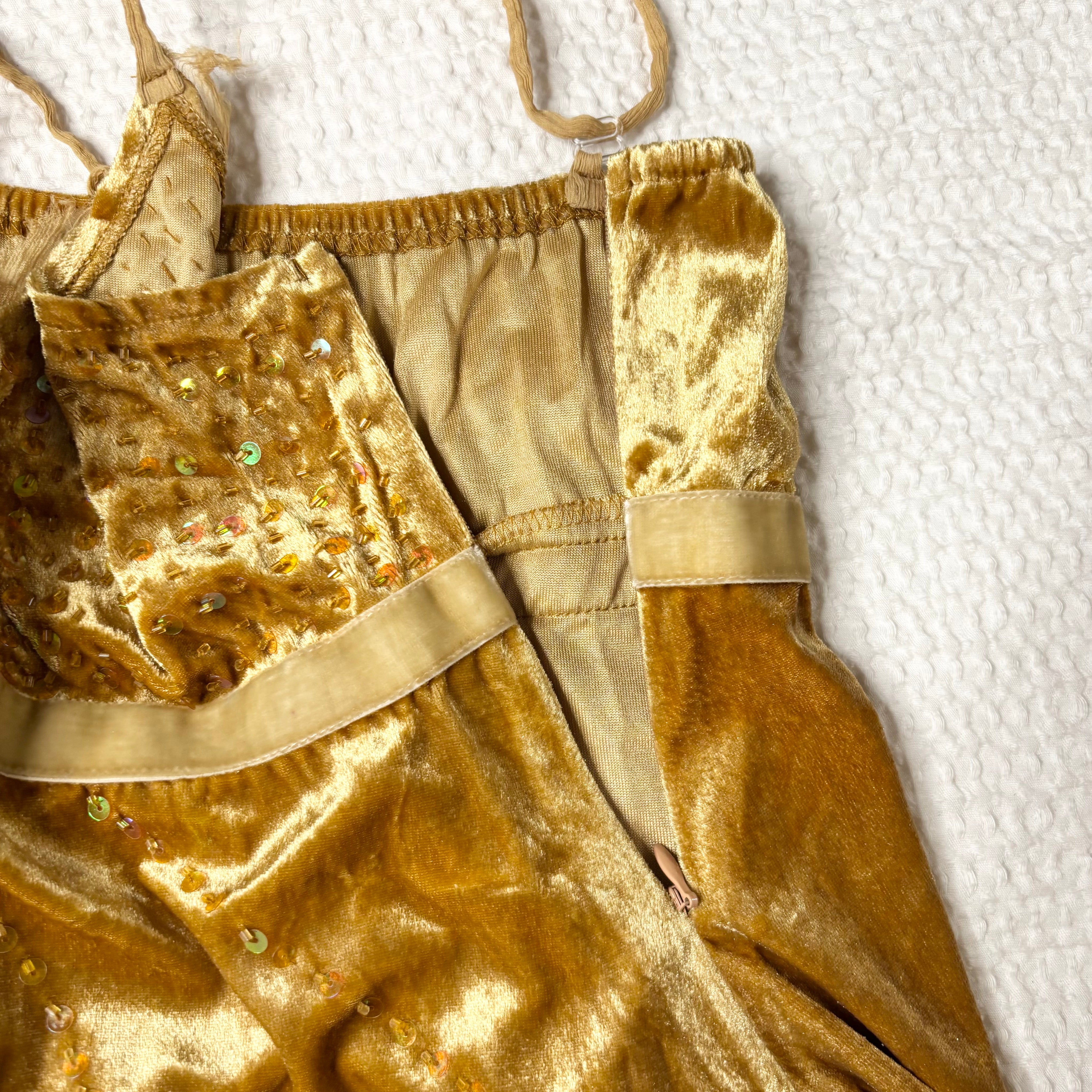 Beaded Velvet Babydoll Tank Top (S)