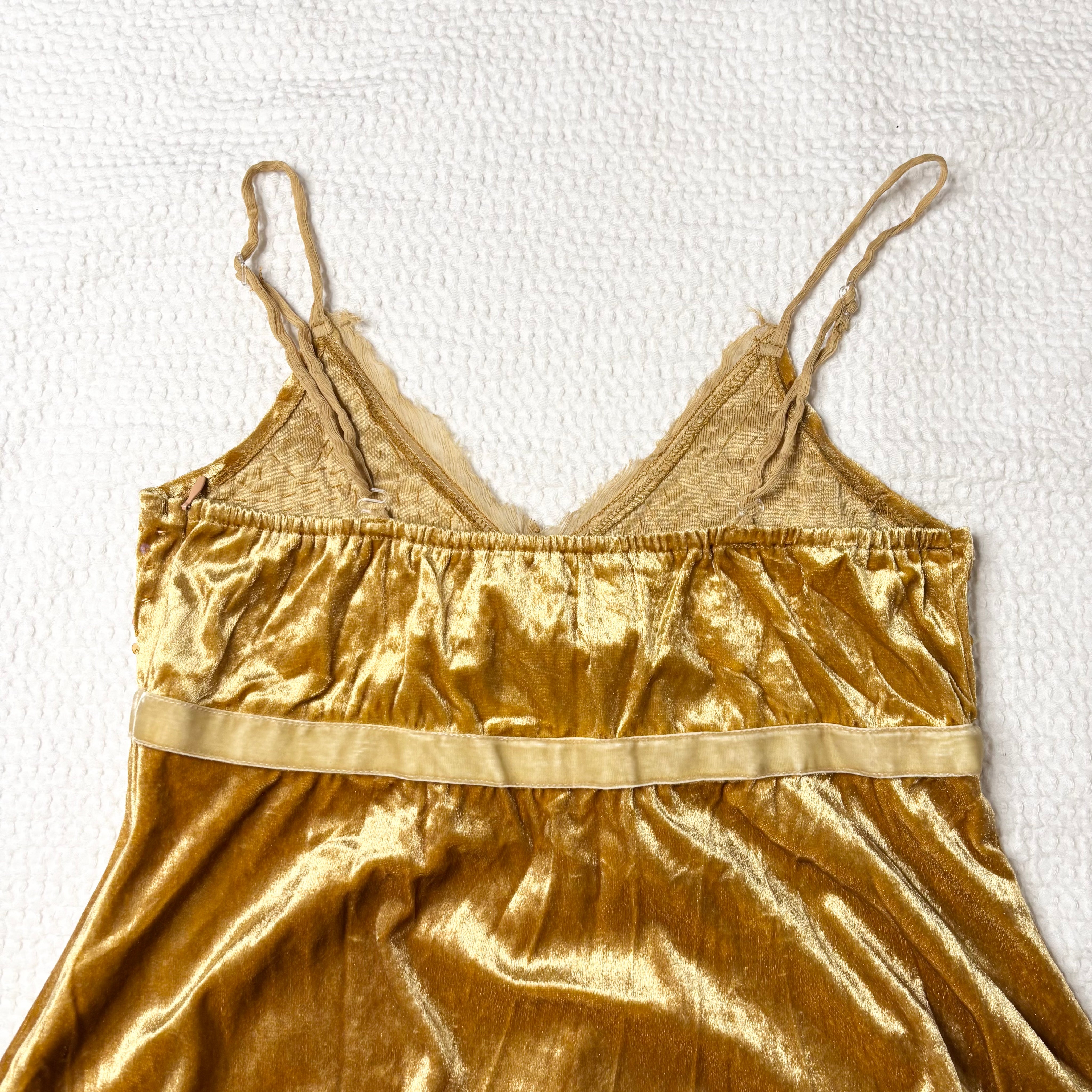 Beaded Velvet Babydoll Tank Top (S)