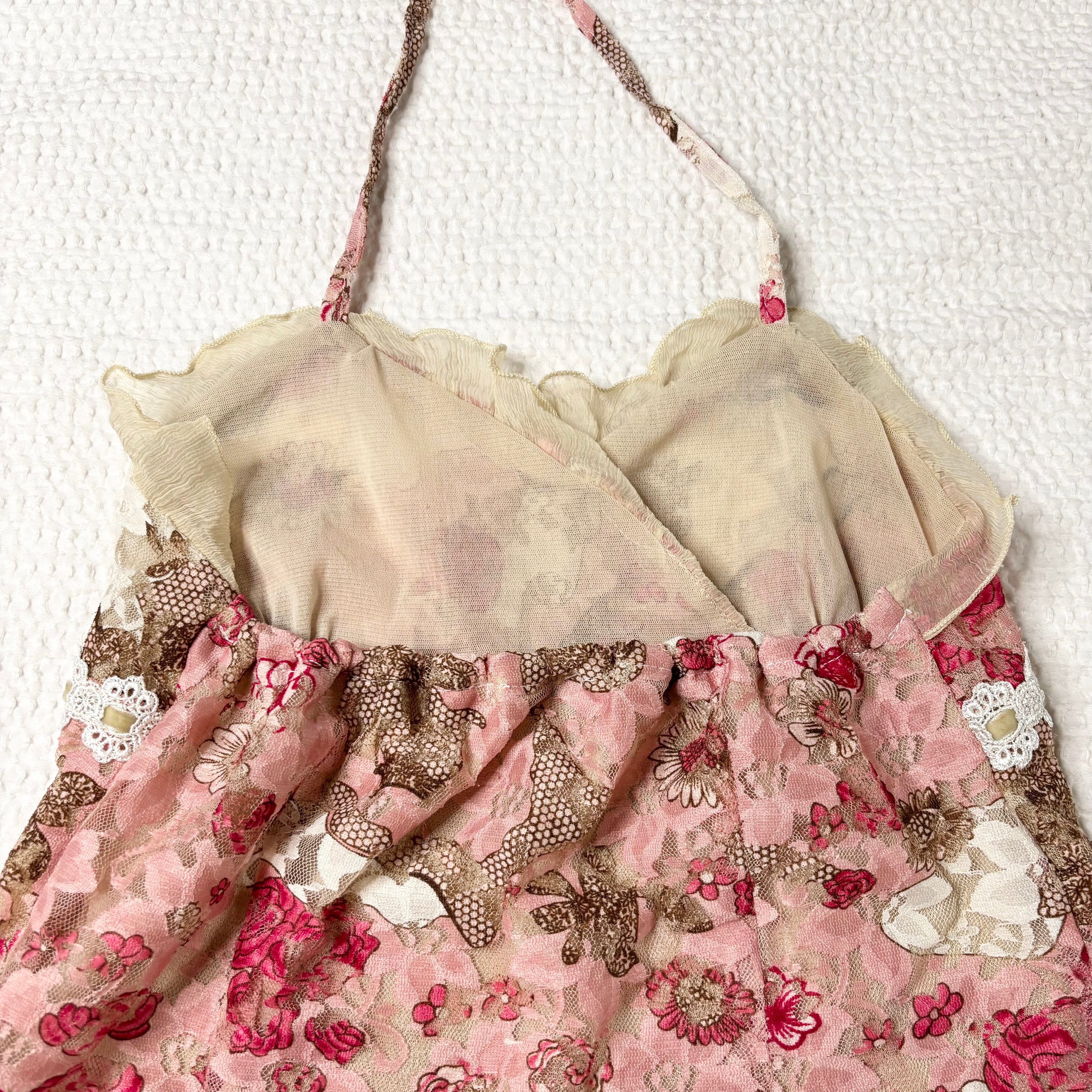 Fave Floral Babydoll Halter Top (XS-S)
