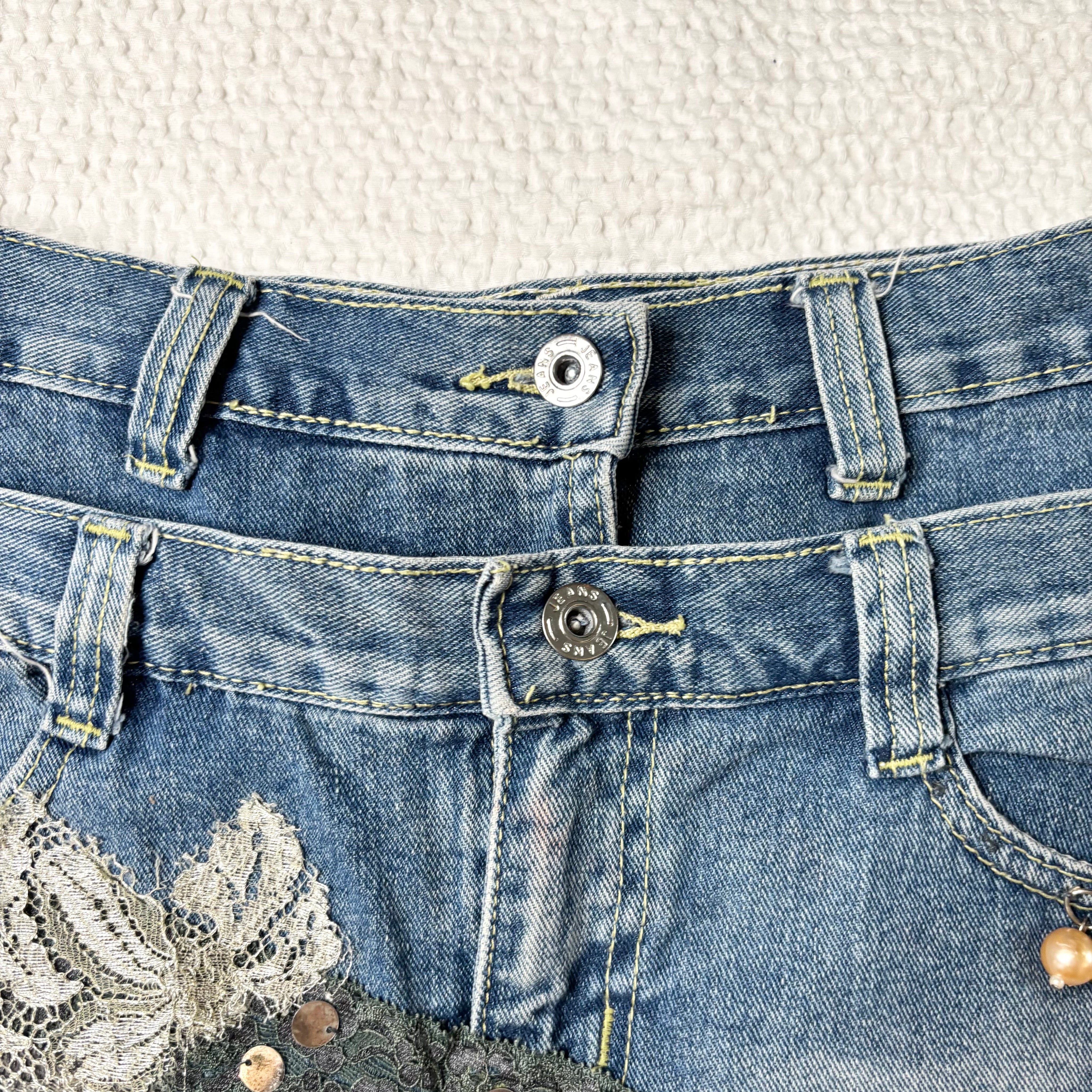 Embellished Fairy Denim Mini Skirt (S-M)