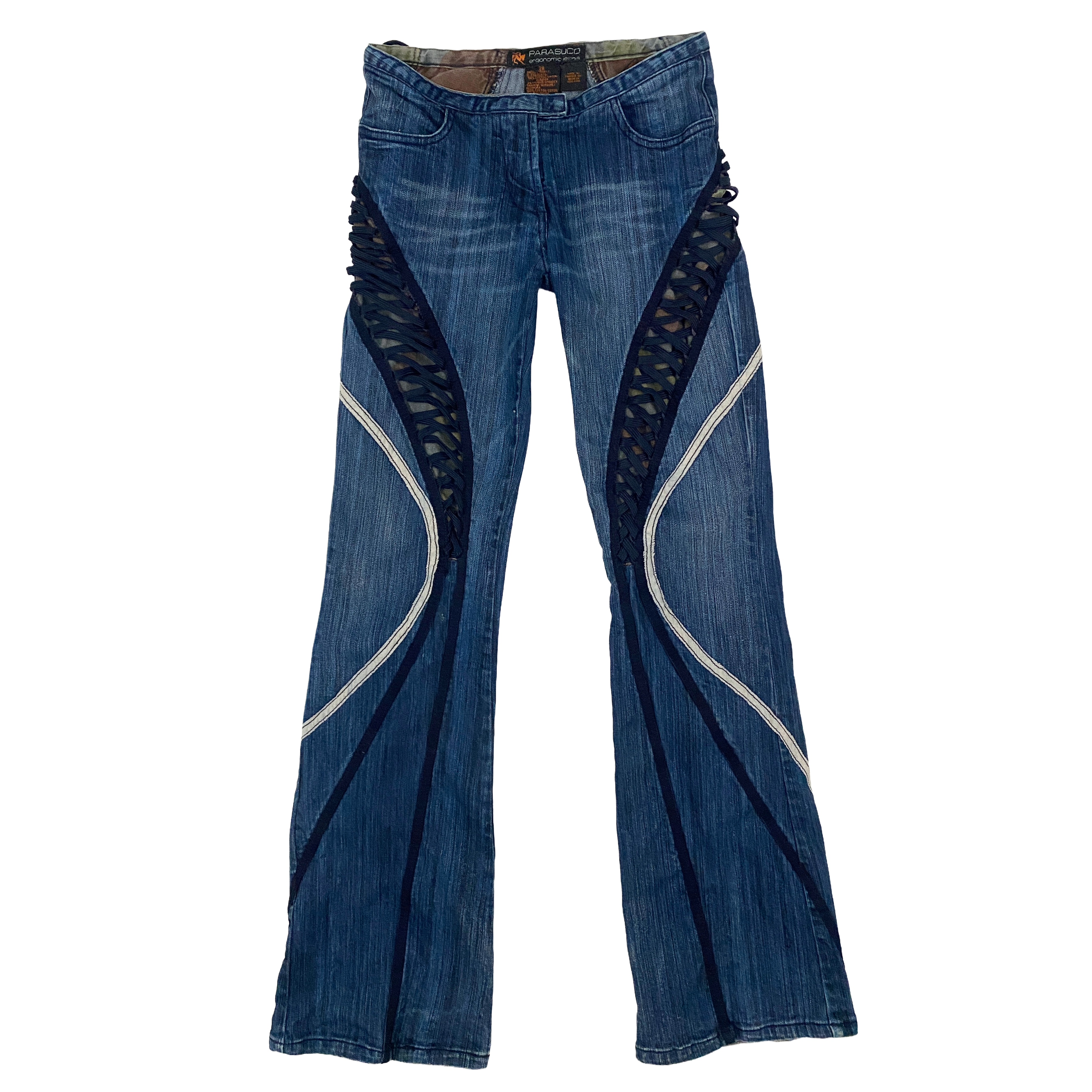 Parasuco 2000s Low Rise Laced Flare Jeans + Camo (S)