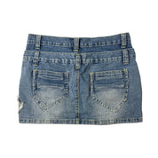 Embellished Fairy Denim Mini Skirt (S-M)