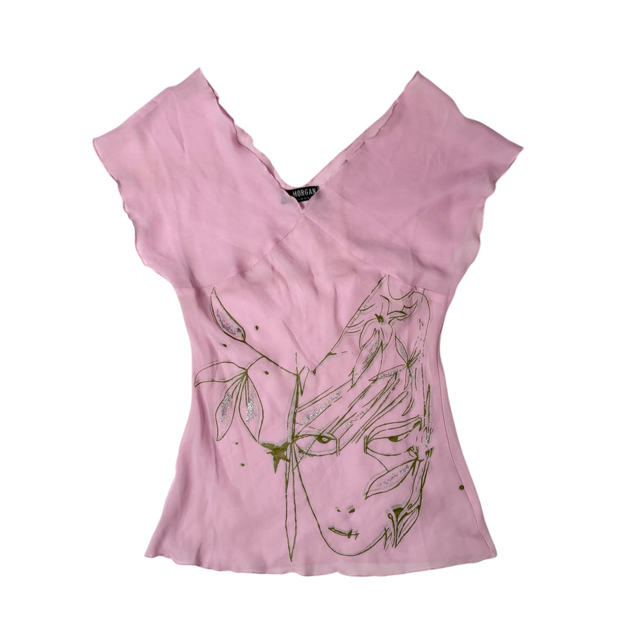 Morgan de Toi Linework Face Graphic Top (S)