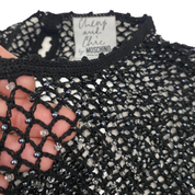 Moschino Cheap & Chic Vintage Crystal Beaded Fishnet Top (S)