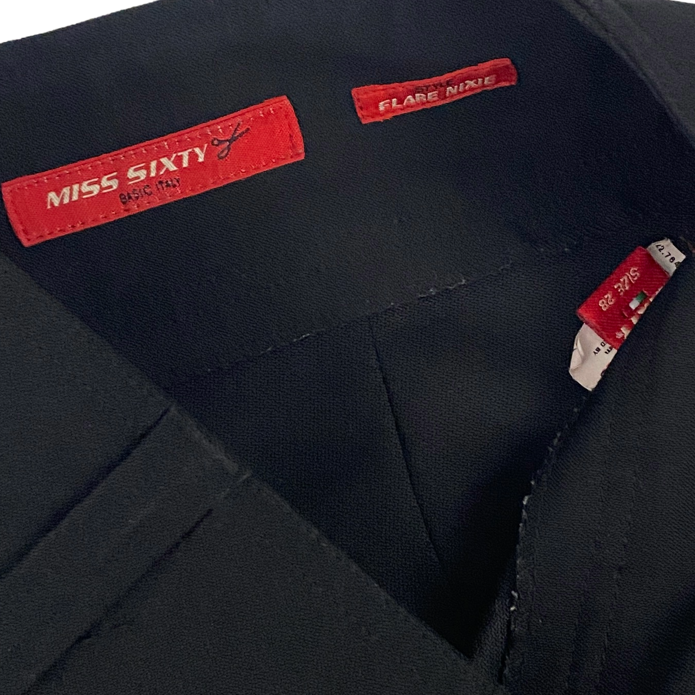 Miss Sixty 2000s Black Nixie Low Rise Flare Trouser Pants (S)