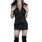 Bebe Leather Mini Dress (XS)