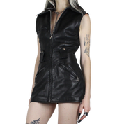 BEBE Leather Mini Dress (XS)