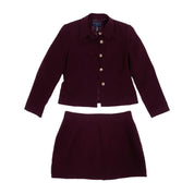 Oxblood Mini Skirt Suit Set (XS)