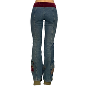 Guess 2000s Patchwork Mid-Rise Flare Jeans (XS/S)