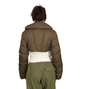 Brown Cropped Puffer Jacket (M)