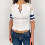 Crochet Zip Henley - XS