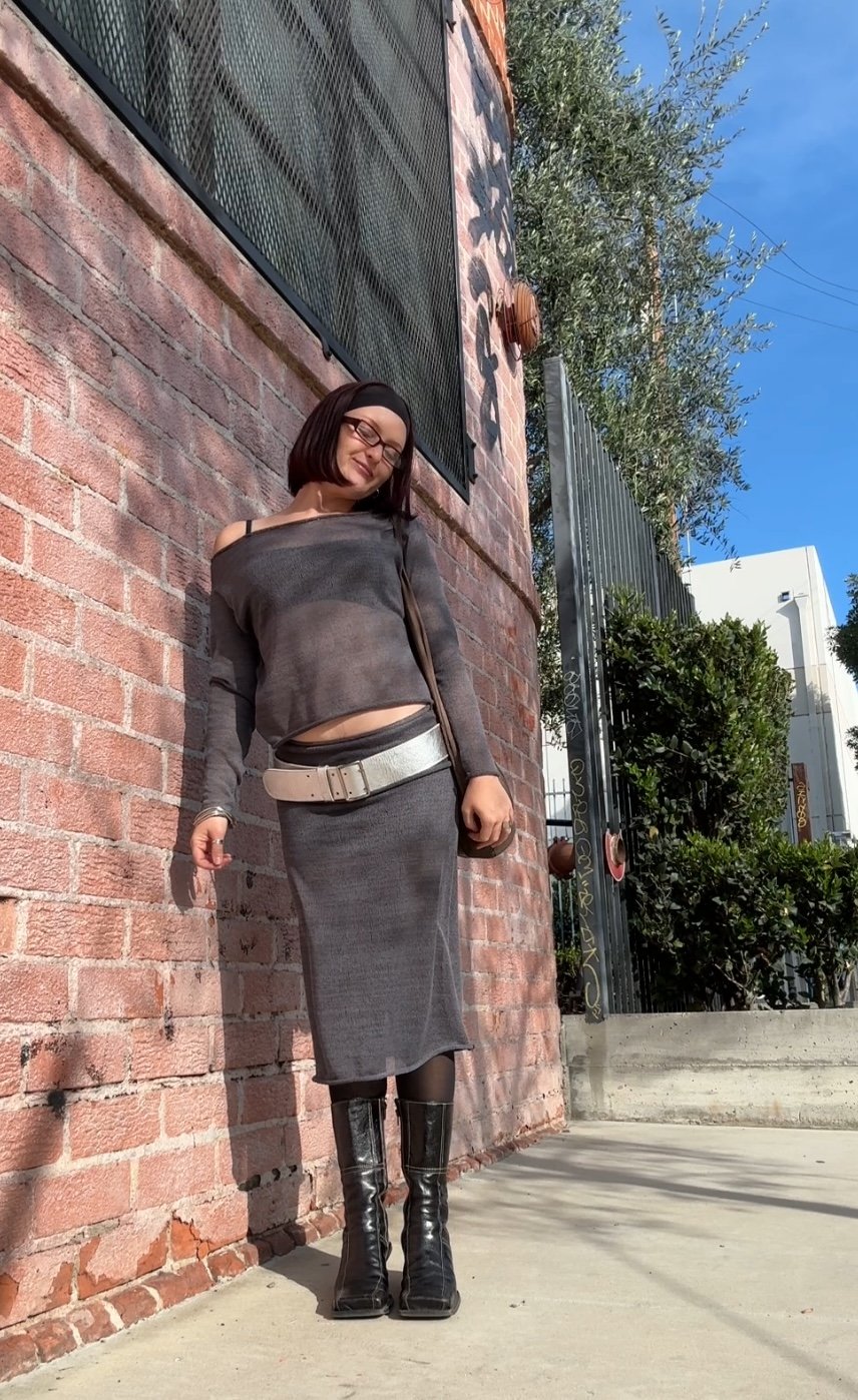 The Gray Knit Sweater Skirt (XS-XL)