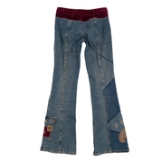 Guess 2000s Patchwork Mid-Rise Flare Jeans (XS/S)