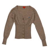 Vivienne Westwood Beige Cinch Orb Cardigan Sweater (S)