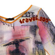 Cop Copine Travel at 800km Graphic Mesh Long Sleeve Top (S/M)