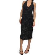 Brown & Black Embellished Floral Dress (M)