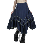 90s Frayed Denim Skirt (M)