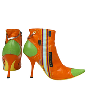 Giuseppe Zanotti Orange + Lime Leather Boots (7.5)