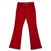 Cherry Red Velvety Flare Pants (S/M)