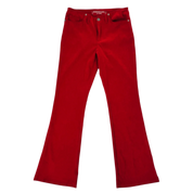 Cherry Red Velvety Flare Pants (S/M)