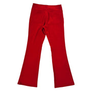 Cherry Red Velvety Flare Pants (S/M)