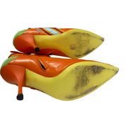 Giuseppe Zanotti Orange + Lime Leather Boots (7.5)