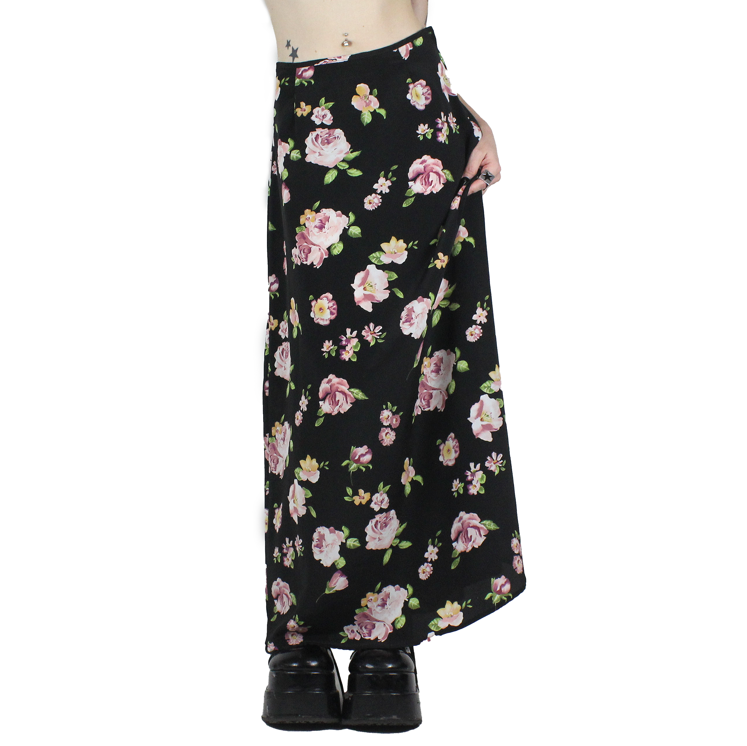 90s Floral Maxi Skirt (XS/S)