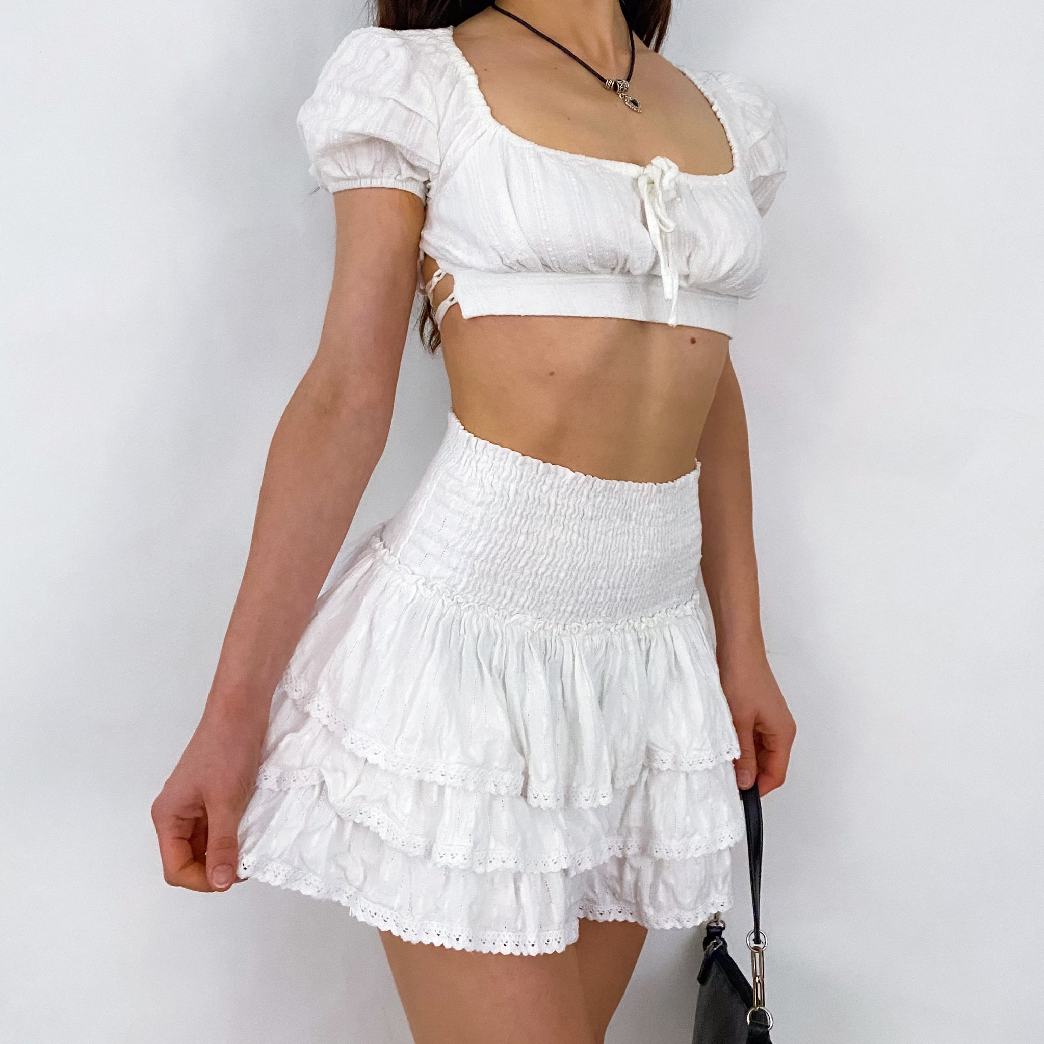 Tiered Cottage Mini Skirt - XS