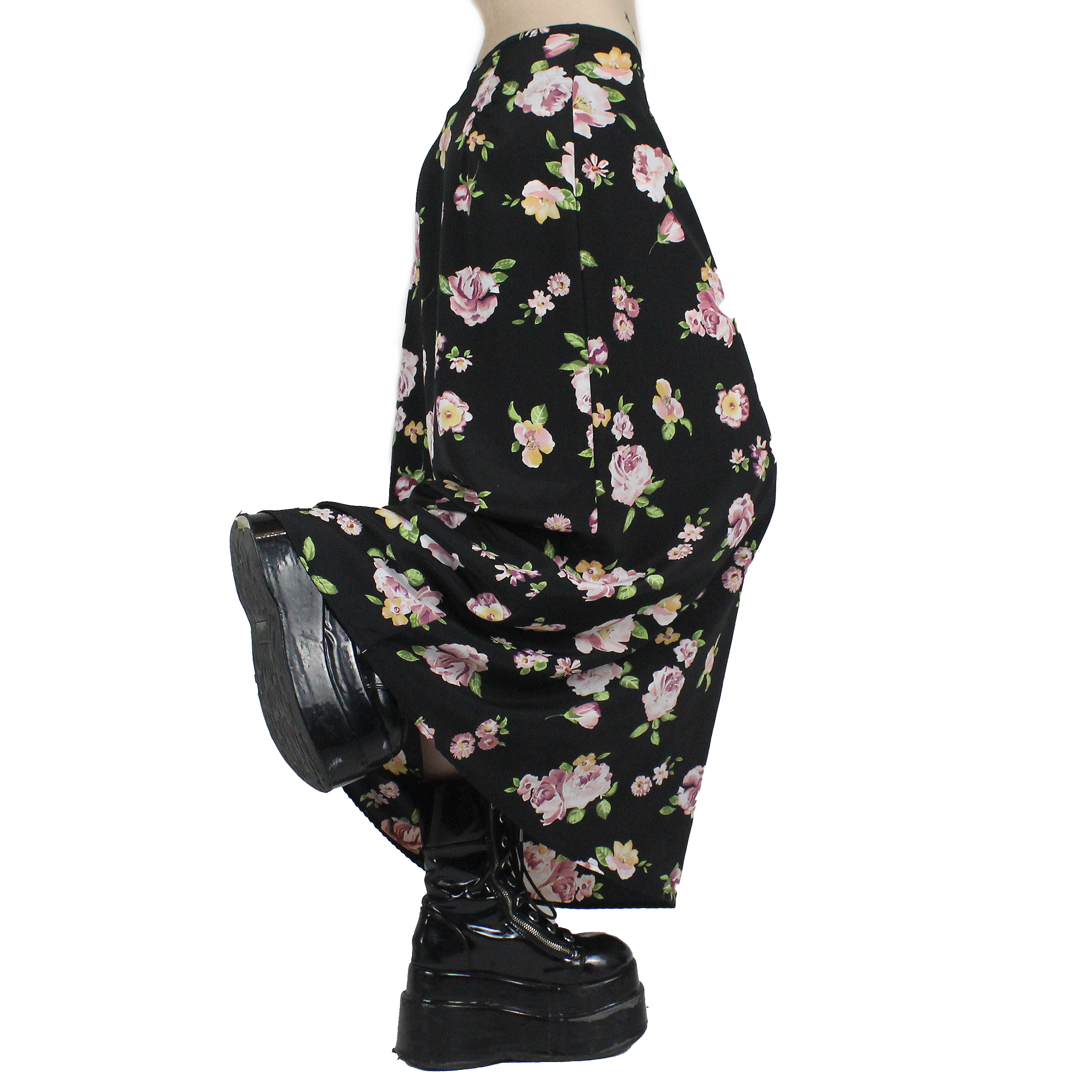 90s Floral Maxi Skirt (XS/S)