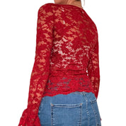 Moda International Lace Bell Sleeve Top (XS/S)